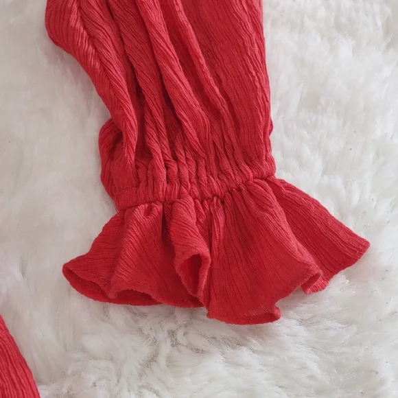 Hello Molly Vibrant Red Ruffle Dress - Picture 14 of 17